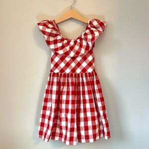 Bella Bliss Red Gingham Ruffle Baby Doll Twirly Dress Size 5